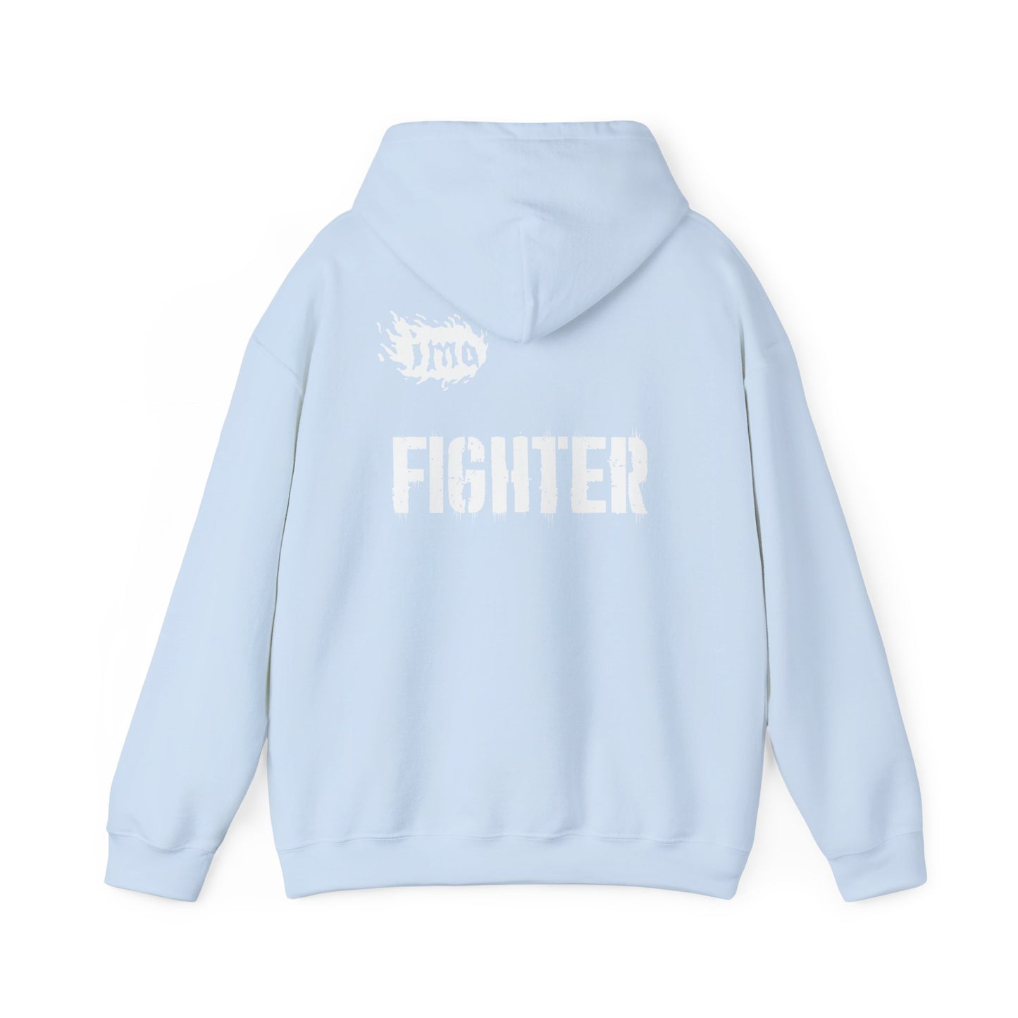 Fighter lrg - txt - wht - Unisex Heavy Blend™ Hooded Sweatshirt