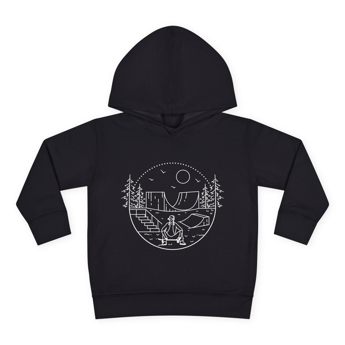 Skater - wht - Toddler Pullover Fleece Hoodie
