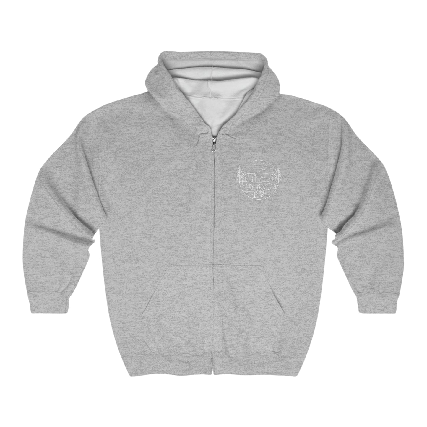 Skater - wht - Unisex Heavy Blend™ Full Zip Hooded Sweatshirt