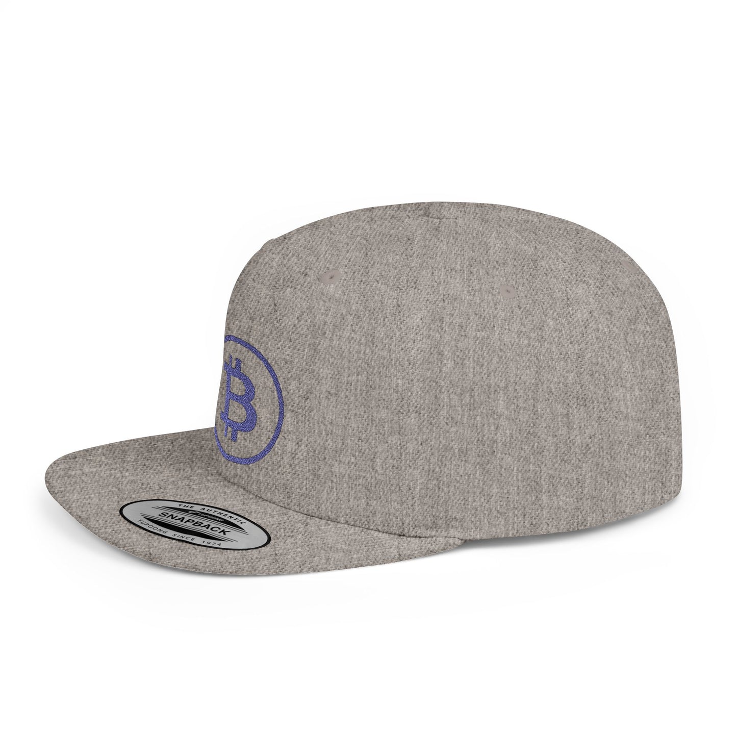 CRYPT-o-KEEPER - BTC blu- Flat Bill Snapback Cap | Trendy Hat for Outdoor Adventures, Western Events, Country Music Festivals, Everyday Style, Casual Wear