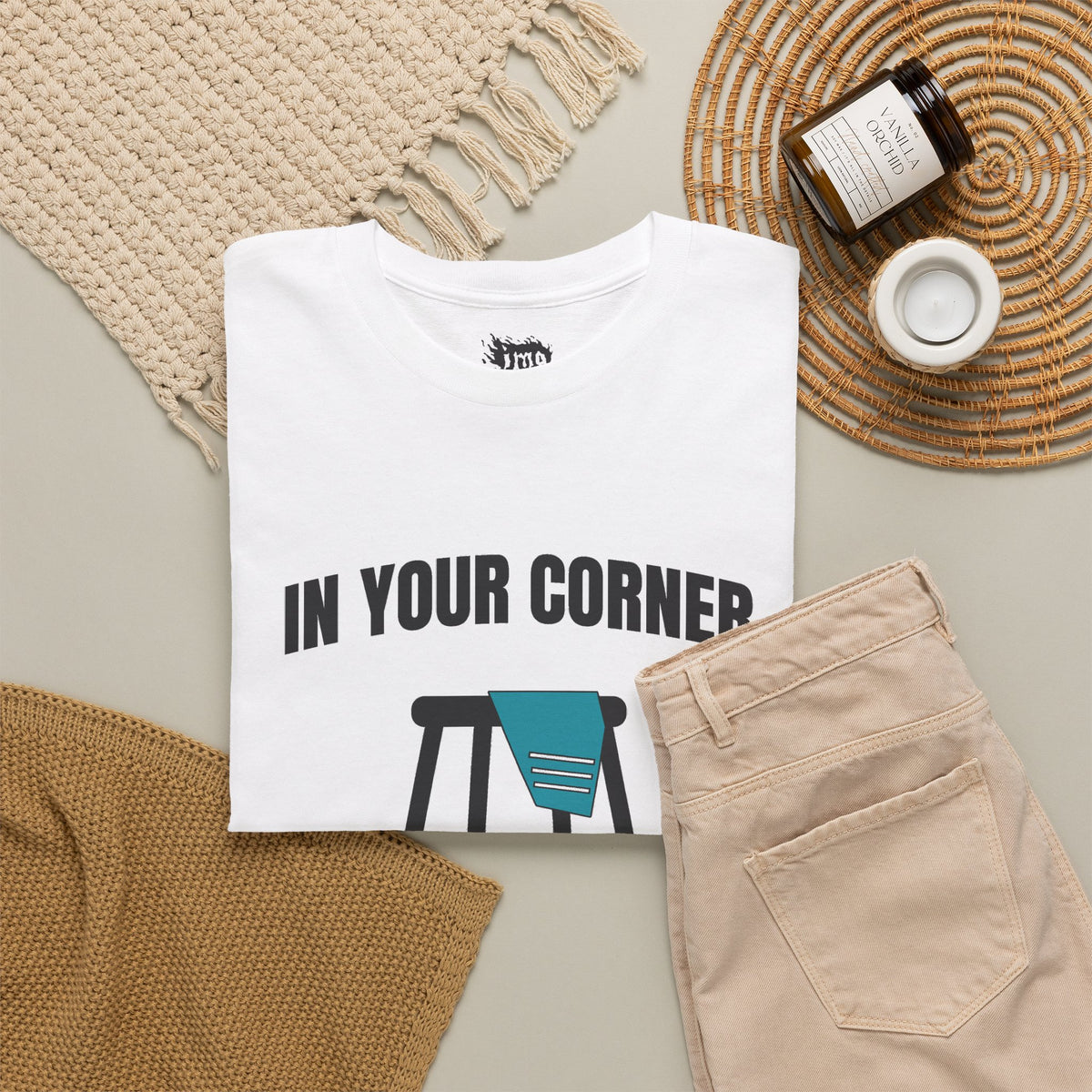IMA Supporter – In Your Corner – Black/White – Teal Cervical Cancer Awareness Tee