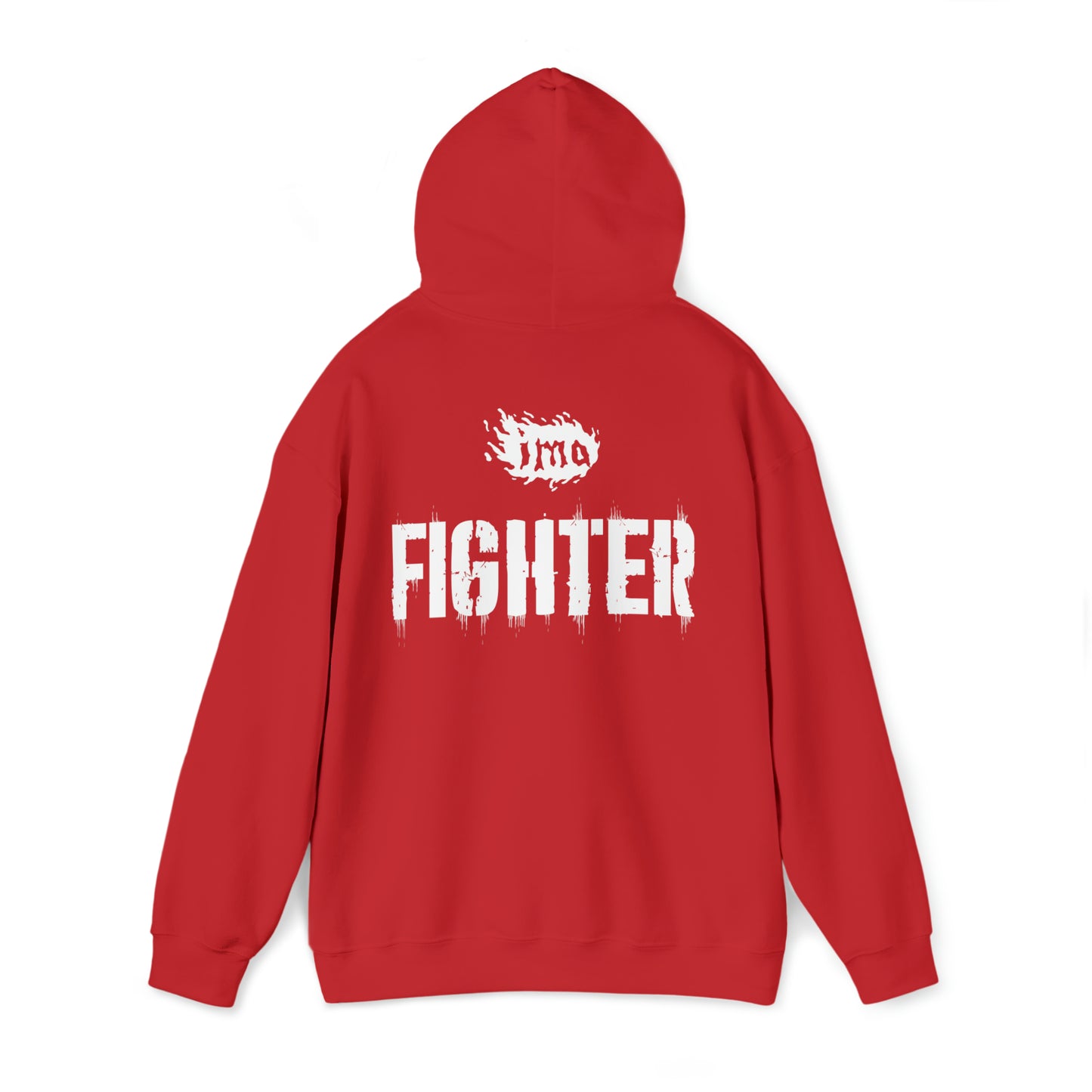 Fighter lrg - txt - wht - Unisex Heavy Blend™ Hooded Sweatshirt