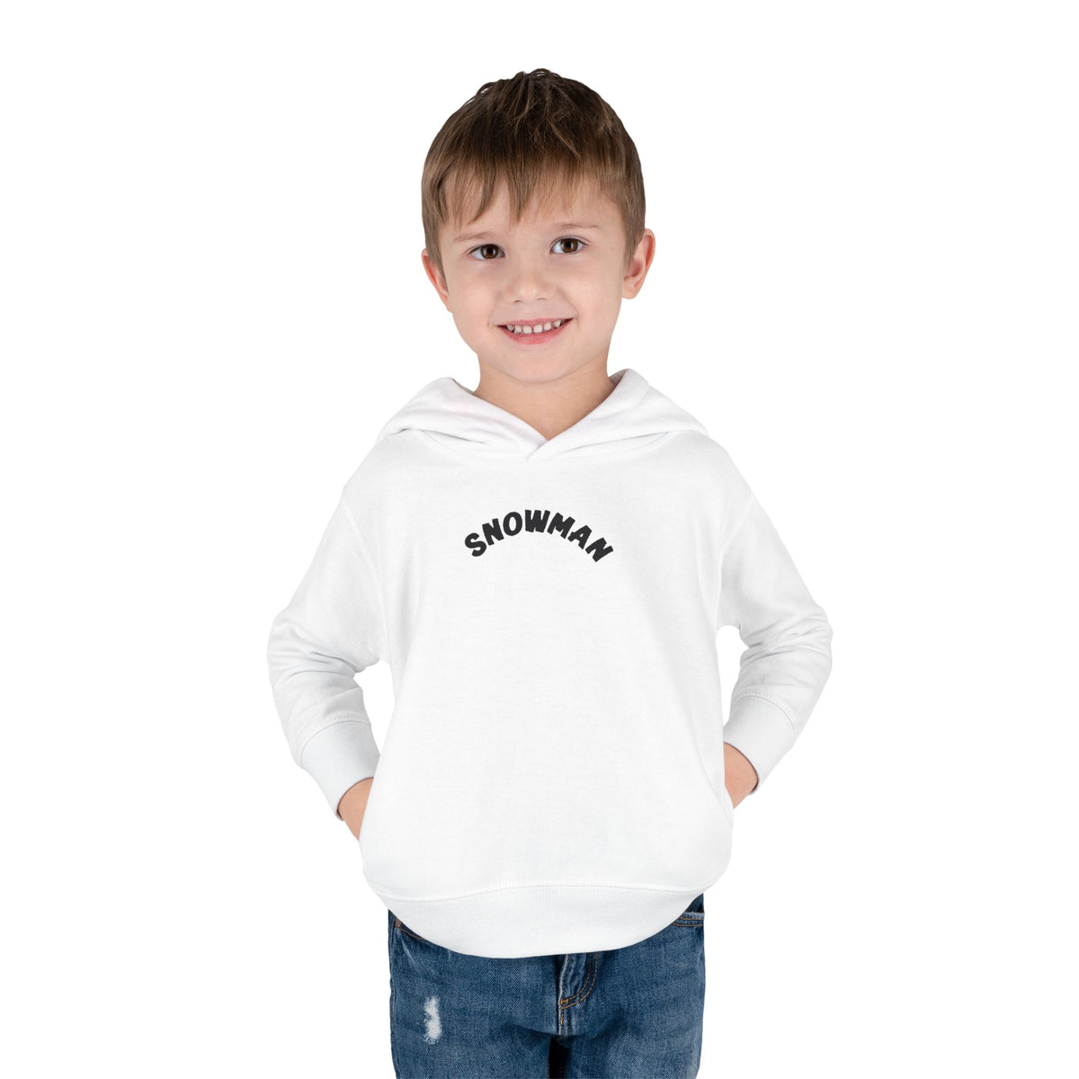 Snowman - blk - Toddler Pullover Fleece Hoodie