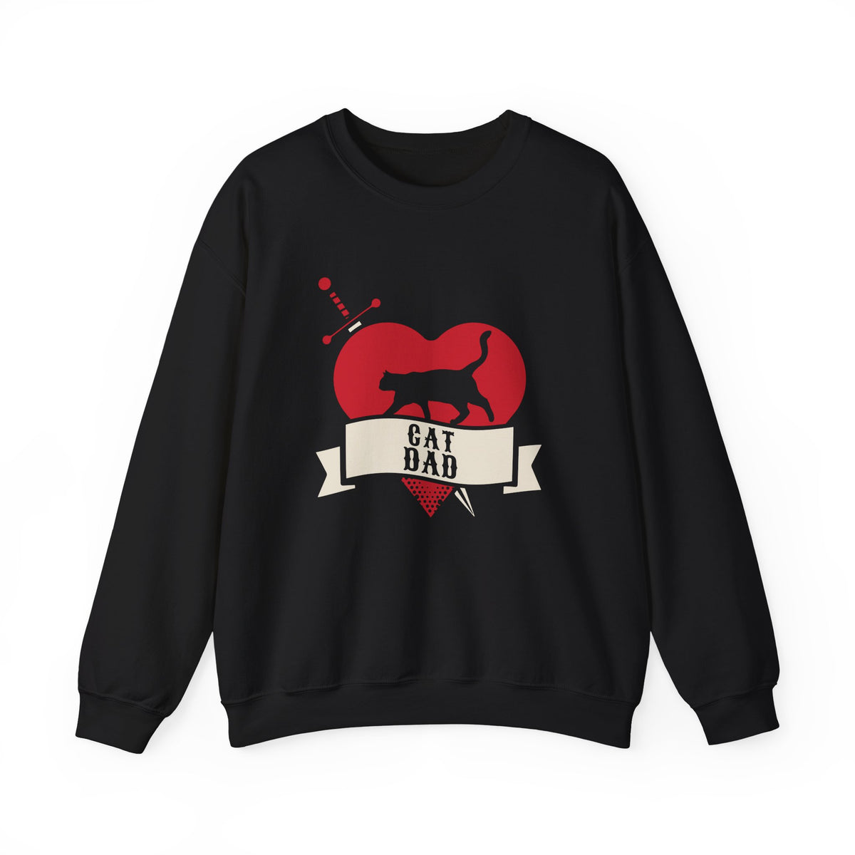 Cat Dad Tattoo Flash Crewneck Sweatshirt