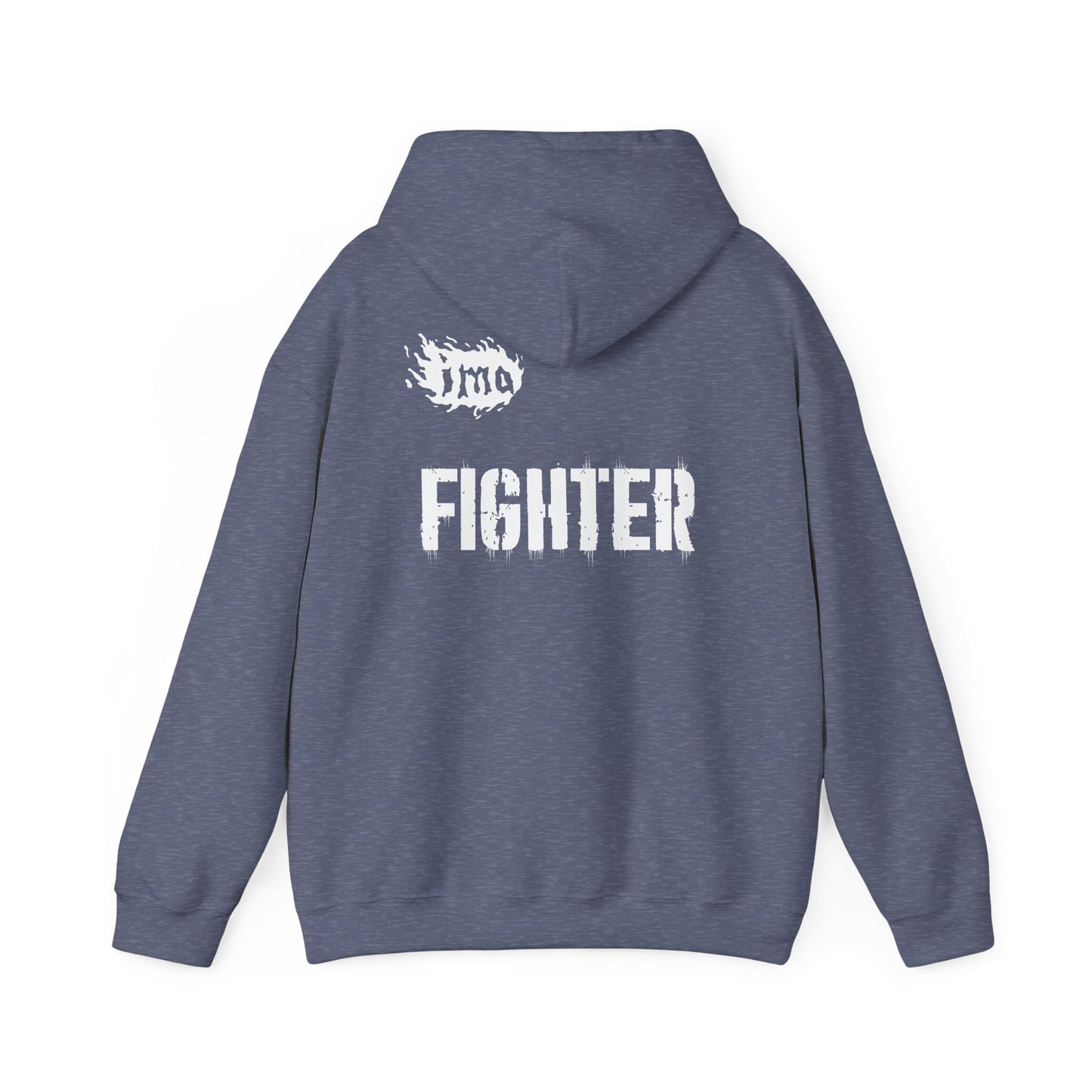 Fighter lrg - txt - wht - Unisex Heavy Blend™ Hooded Sweatshirt