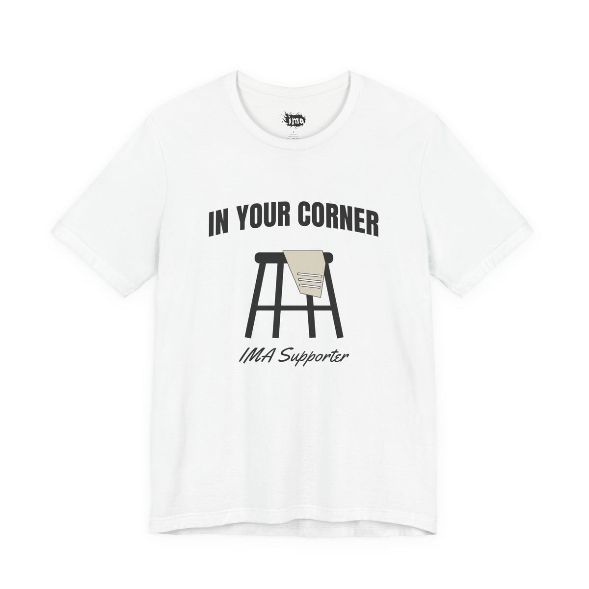 IMA Supporter – In Your Corner – Black/White – Pearl Lung Cancer Awareness Tee