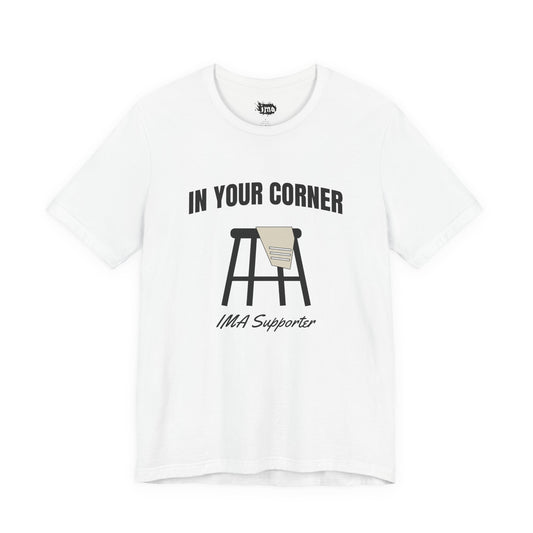 IMA Supporter – In Your Corner – Black/White – Pearl Lung Cancer Awareness Tee