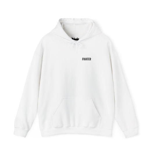Fighter Text - Black/White - Unisex Heavy Blend Hooded Sweatshirt