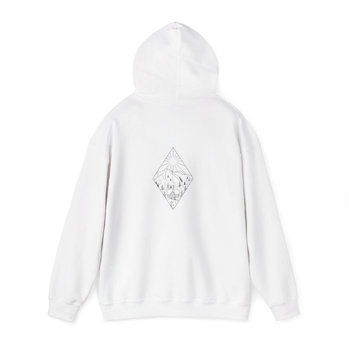 Chairlift - Black/White - Unisex Heavy Blend Hooded Sweatshirt