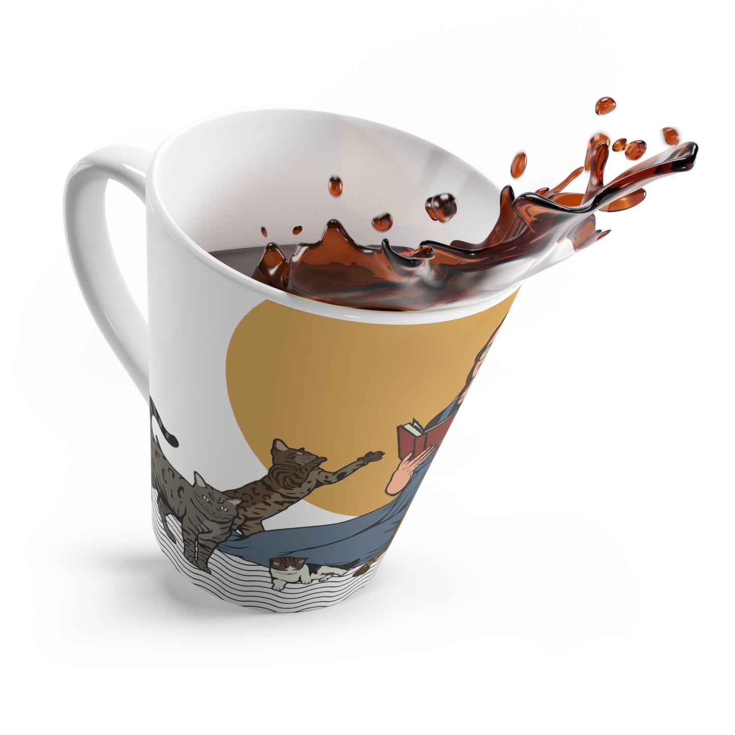 Cat Lady - Brunette - Latte Mug