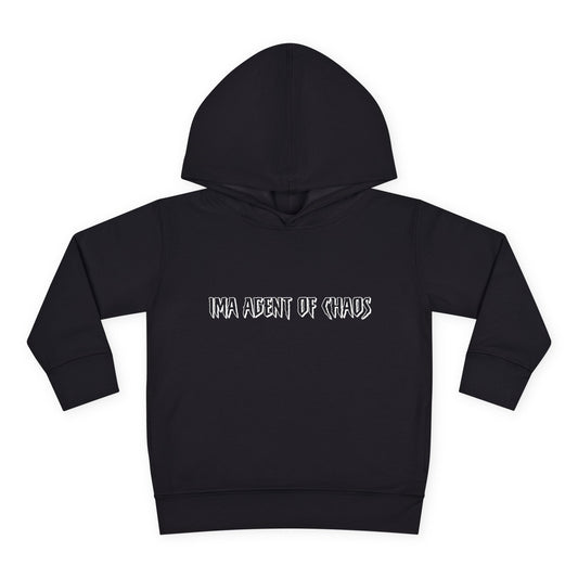 Agent of Chaos Toddler Fleece Hoodie - White Text