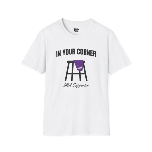 IMA Supporter – In Your Corner – Black/White – Purple Pancreatic Cancer Awareness Tee