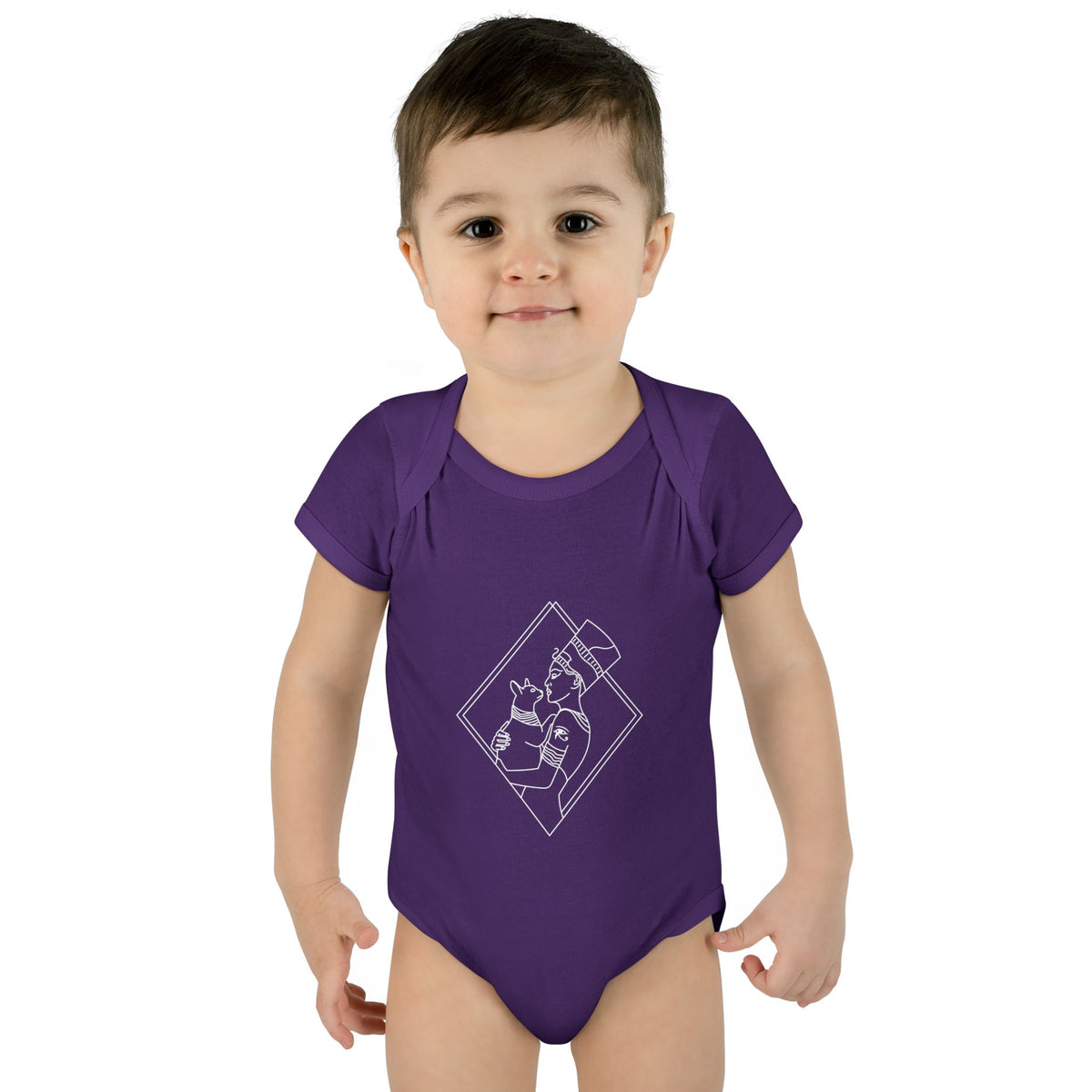 Cat Lady - Egyptian Queen - wht - Infant Baby Rib Bodysuit