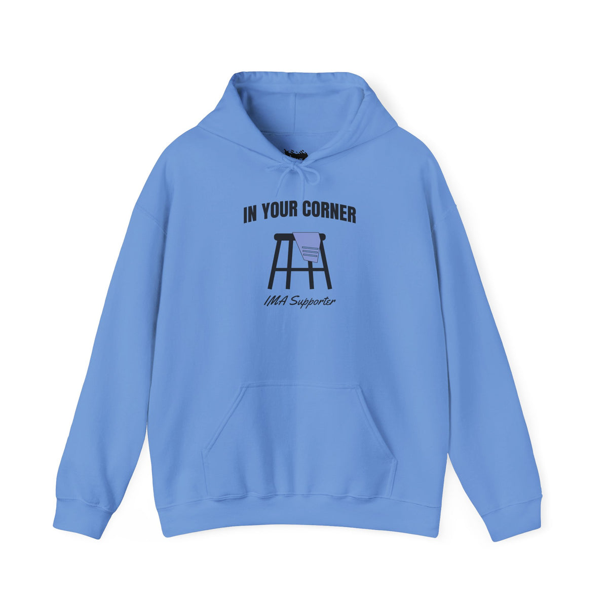 IMA Supporter – In Your Corner – Black/White – Periwinkle Stomach Cancer Awareness Hoodie