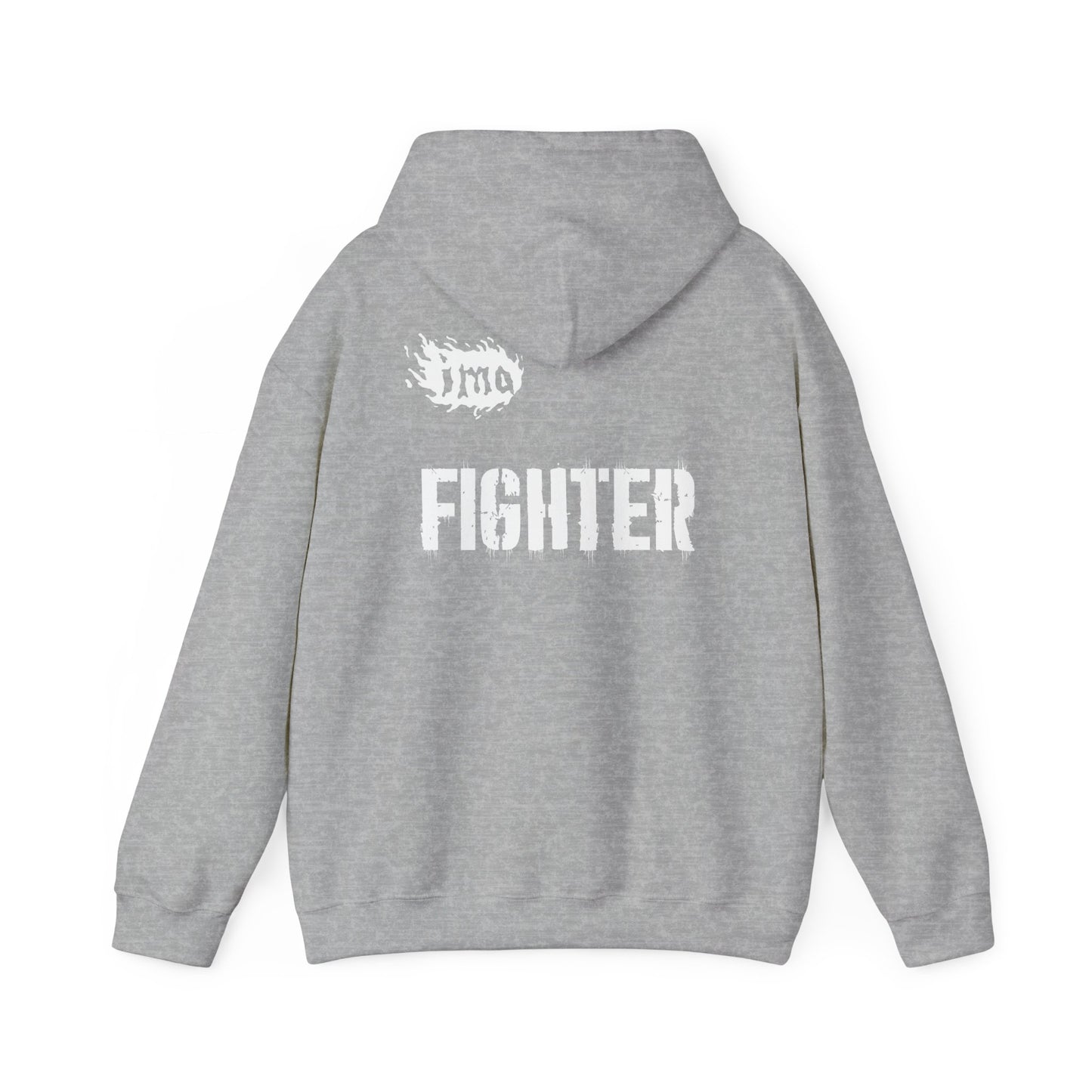 Fighter lrg - txt - wht - Unisex Heavy Blend™ Hooded Sweatshirt