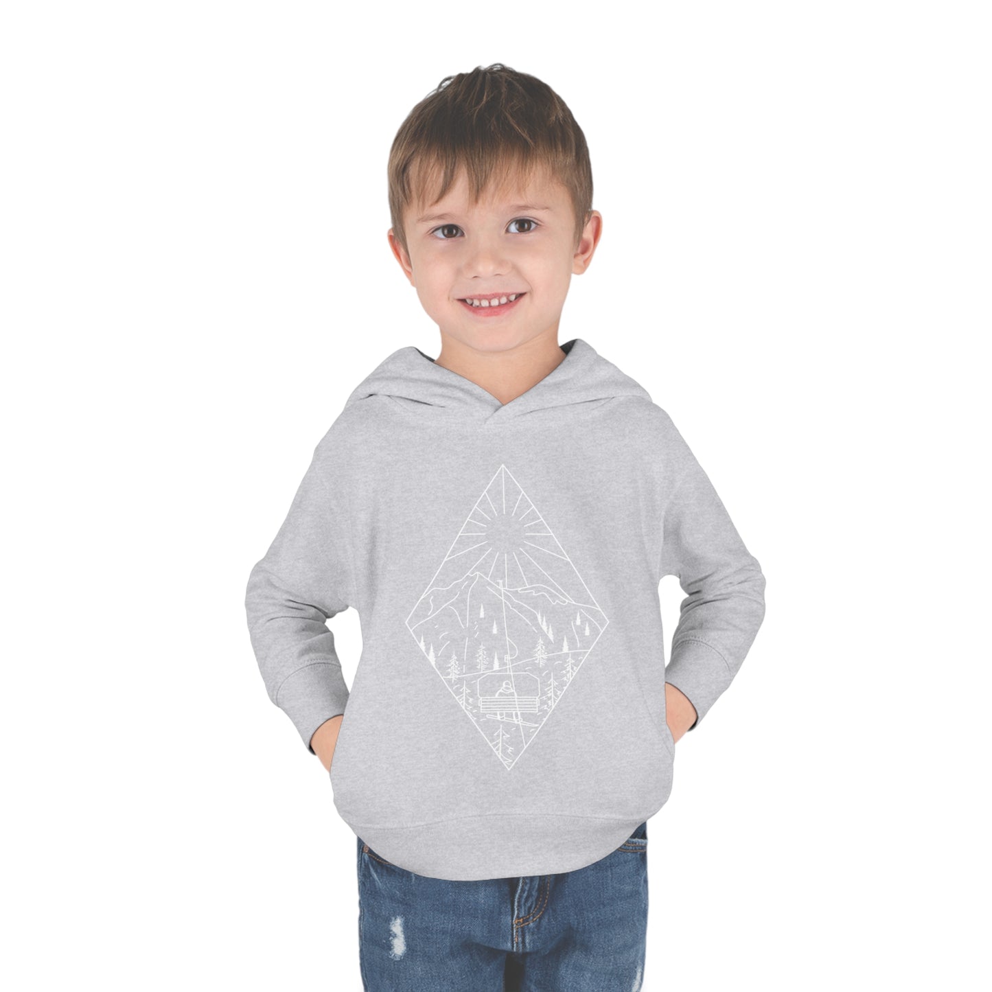 Snowboarder - wht - Toddler Pullover Fleece Hoodie