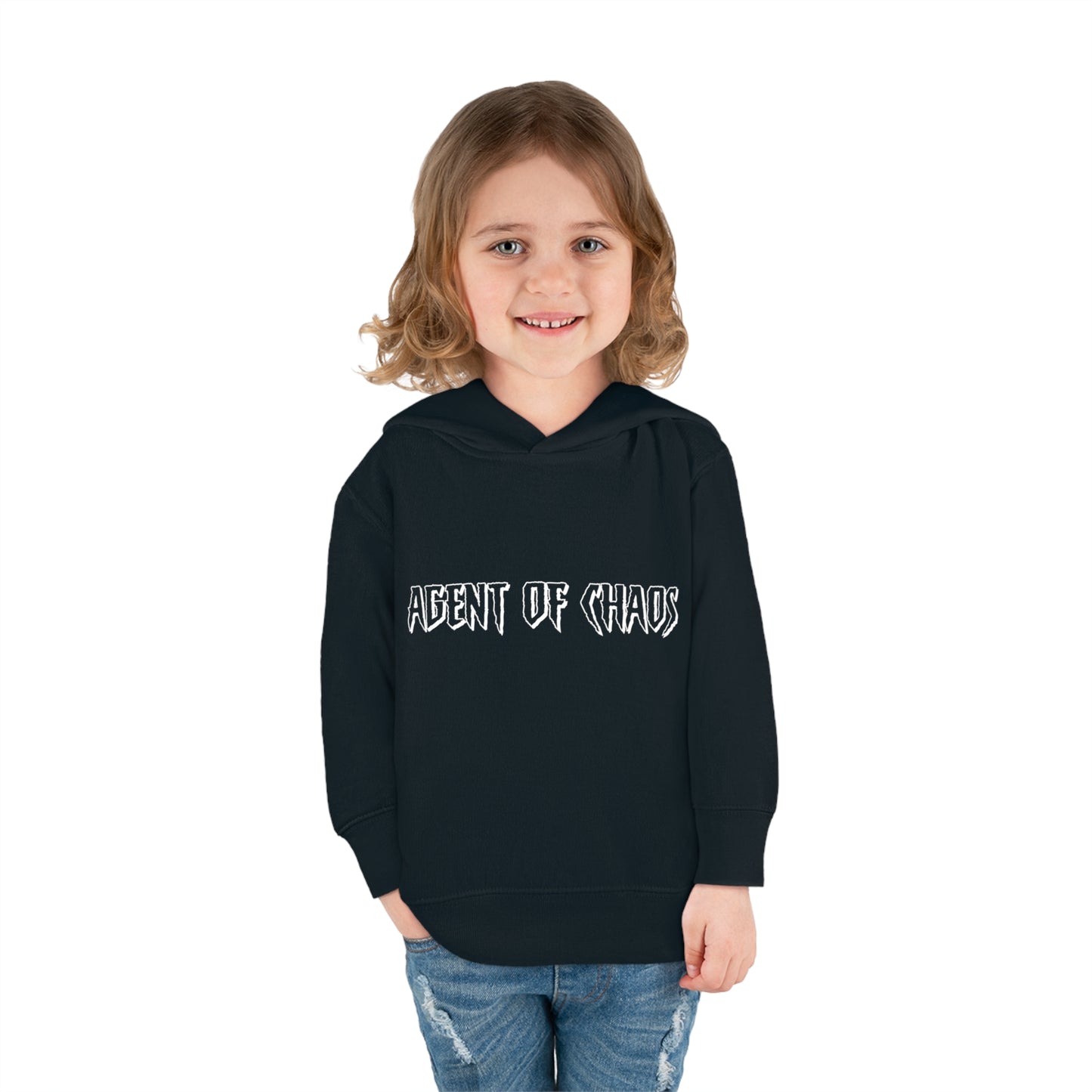 Agent of Chaos - wht - txt - Toddler Pullover Fleece Hoodie