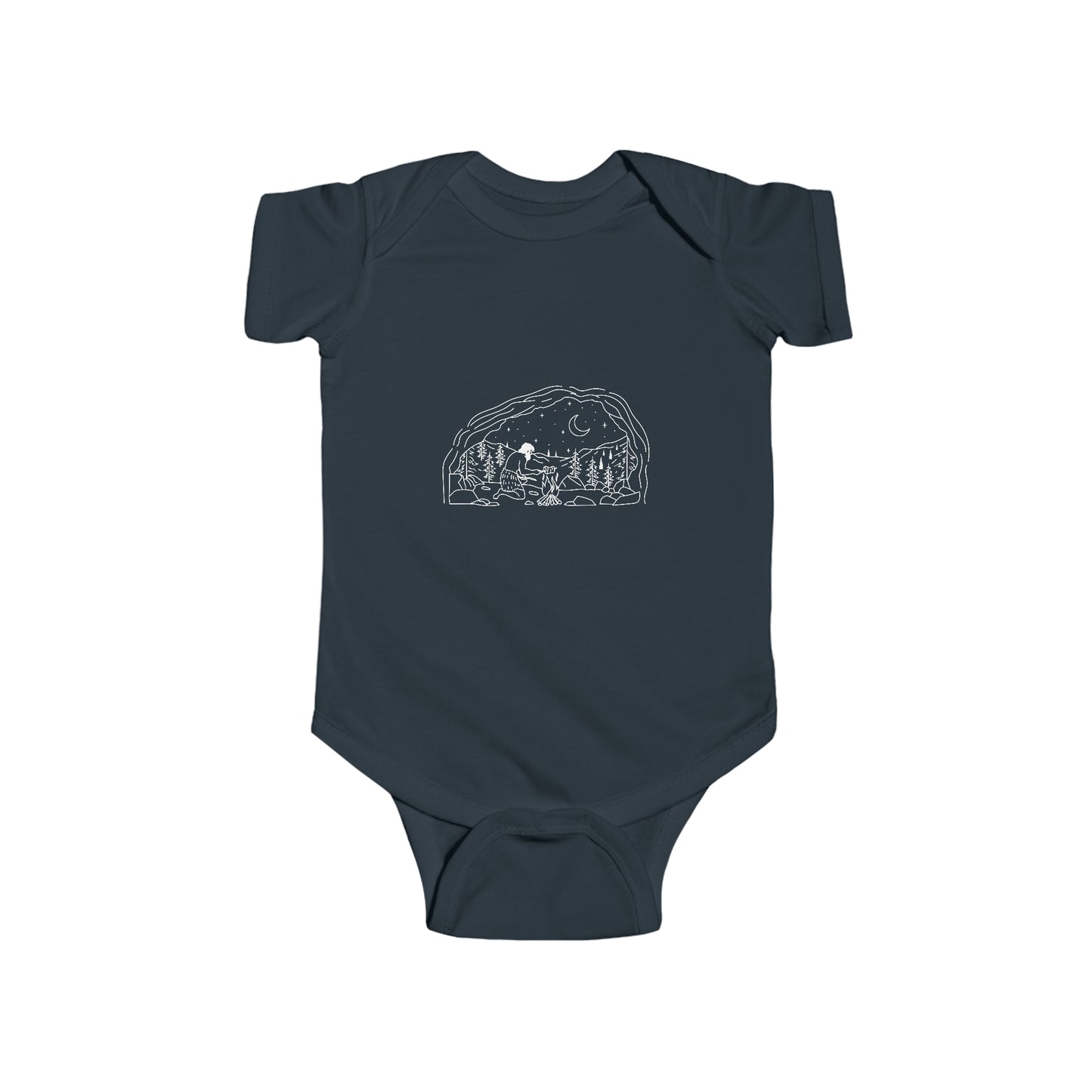 Caveman - wht - Infant Fine Jersey Bodysuit