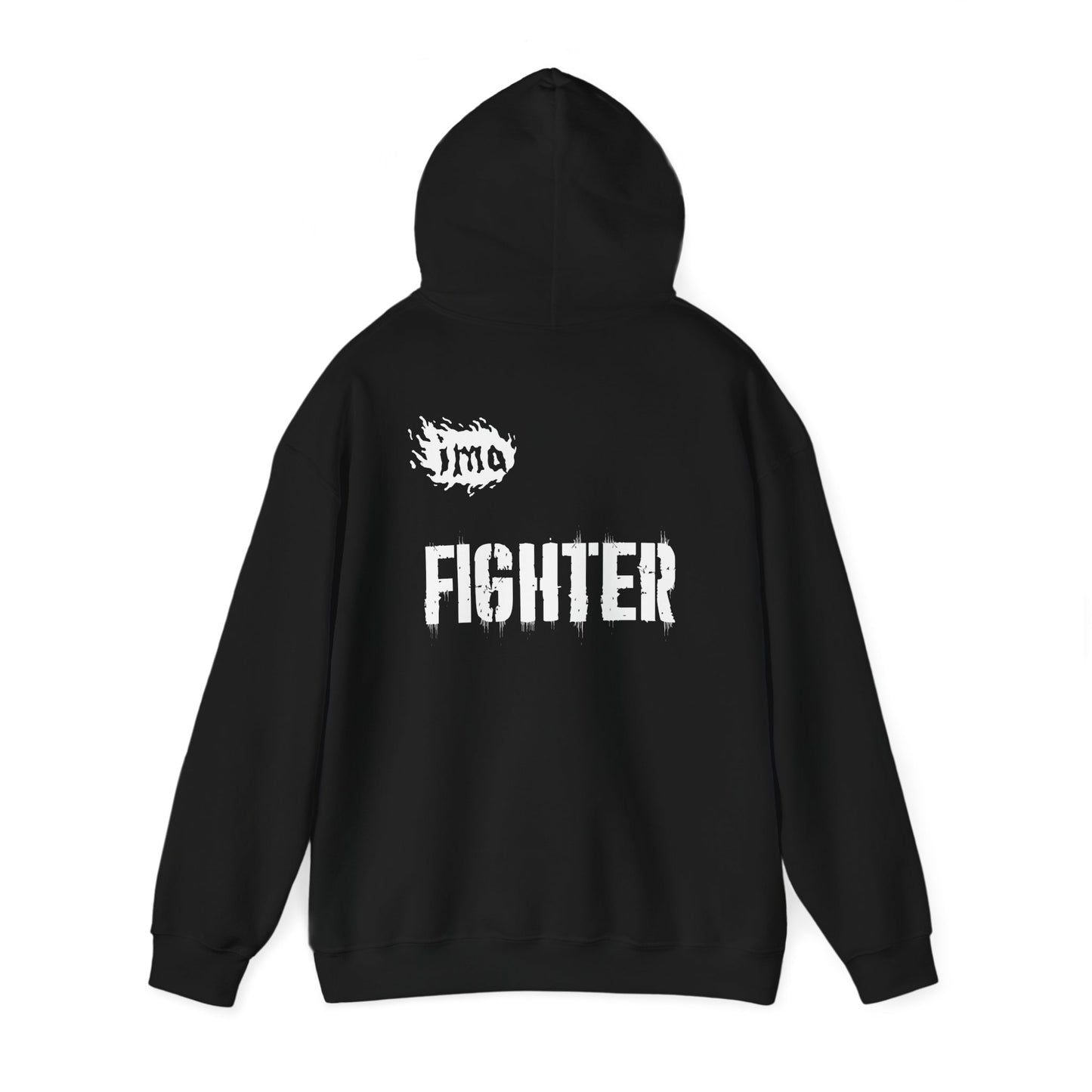 Fighter lrg - txt - wht - Unisex Heavy Blend™ Hooded Sweatshirt