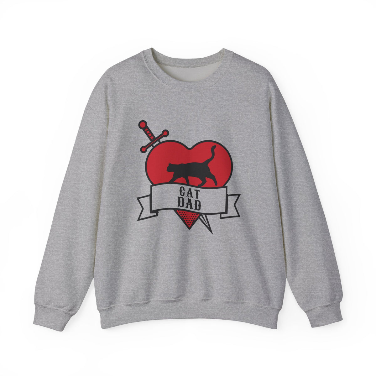 Cat Dad Tattoo Flash Crewneck Sweatshirt