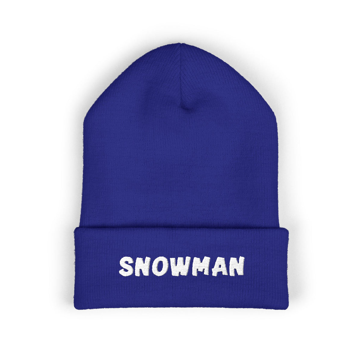 Snowman - Embroidered Cuffed Beanie