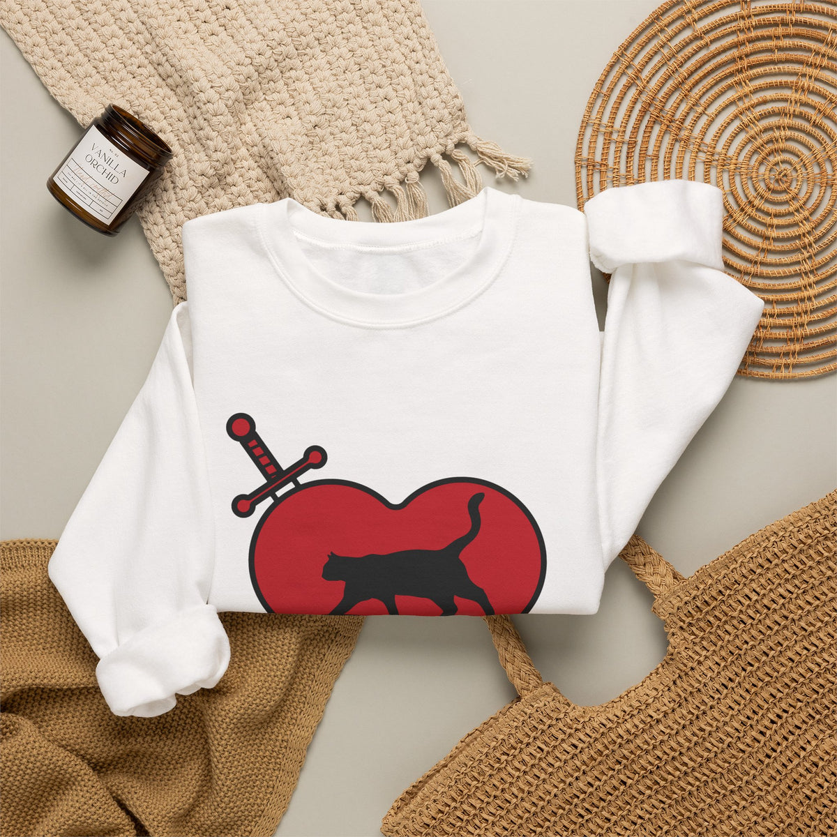 Cat Dad Tattoo Flash Crewneck Sweatshirt
