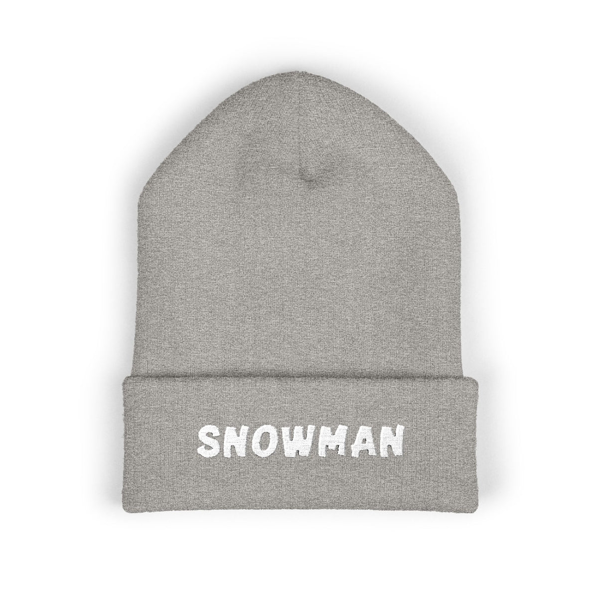 Snowman - Embroidered Cuffed Beanie