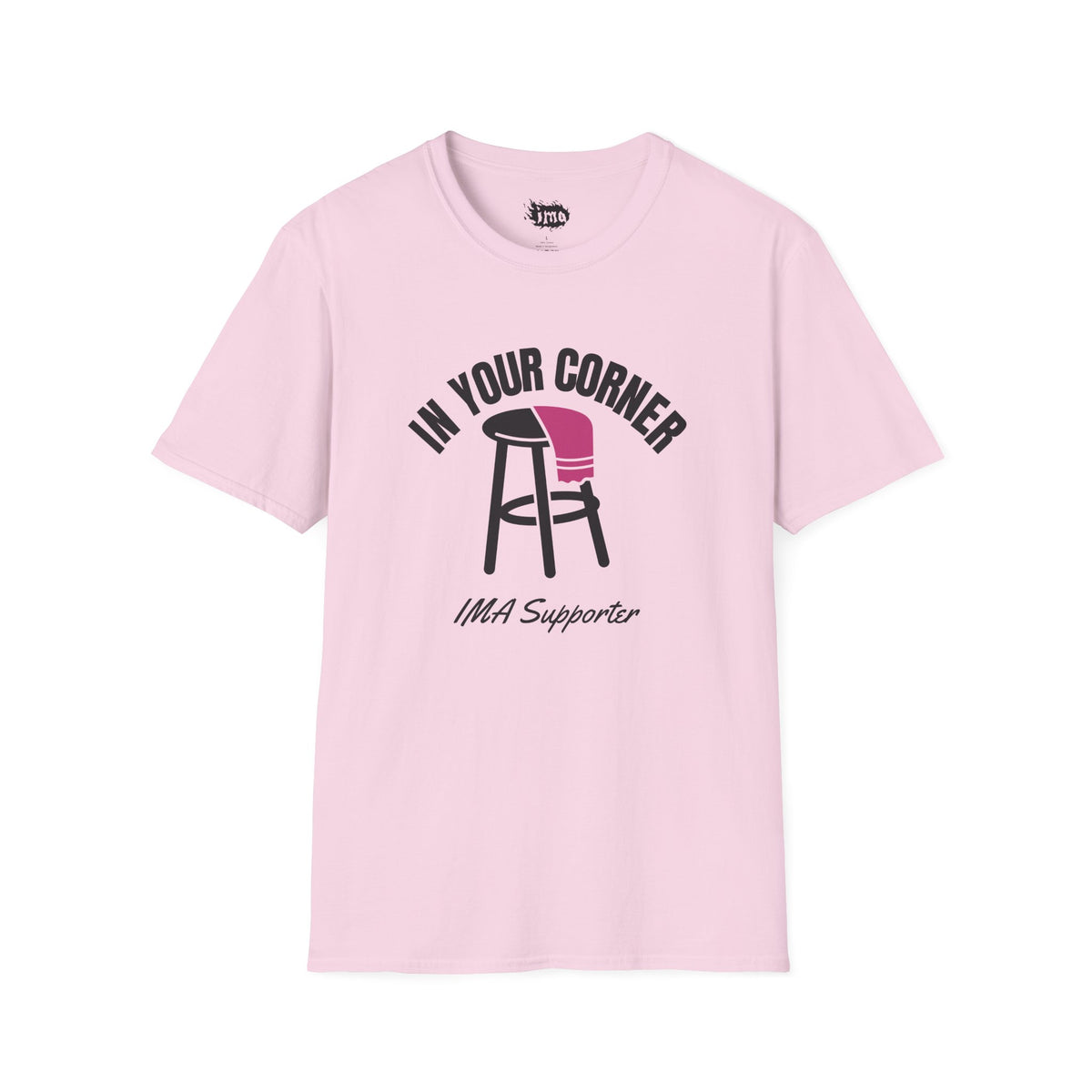 IMA Supporter – In Your Corner Unisex Tee – White/Light Pink