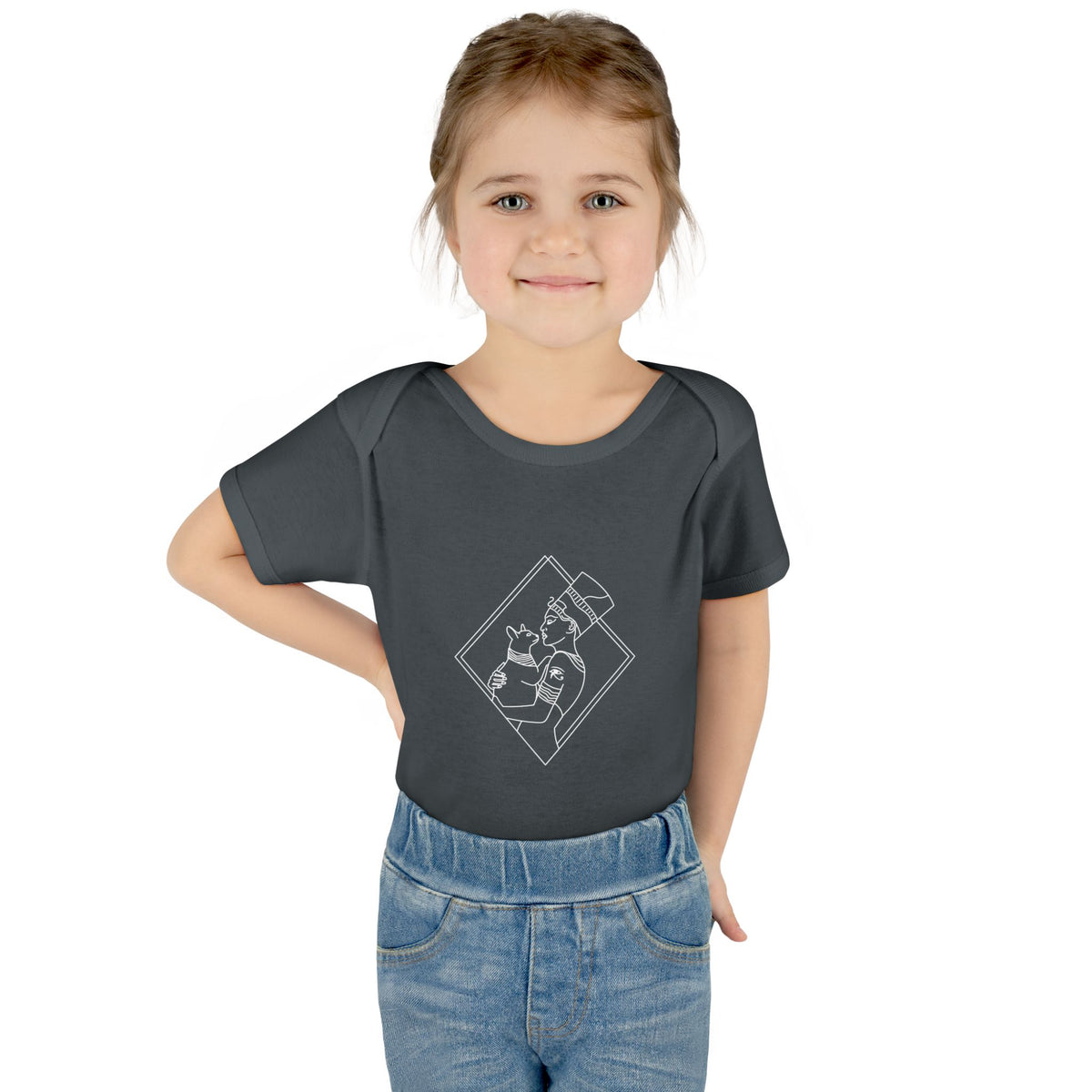 Cat Lady - Egyptian Queen - wht - Infant Baby Rib Bodysuit