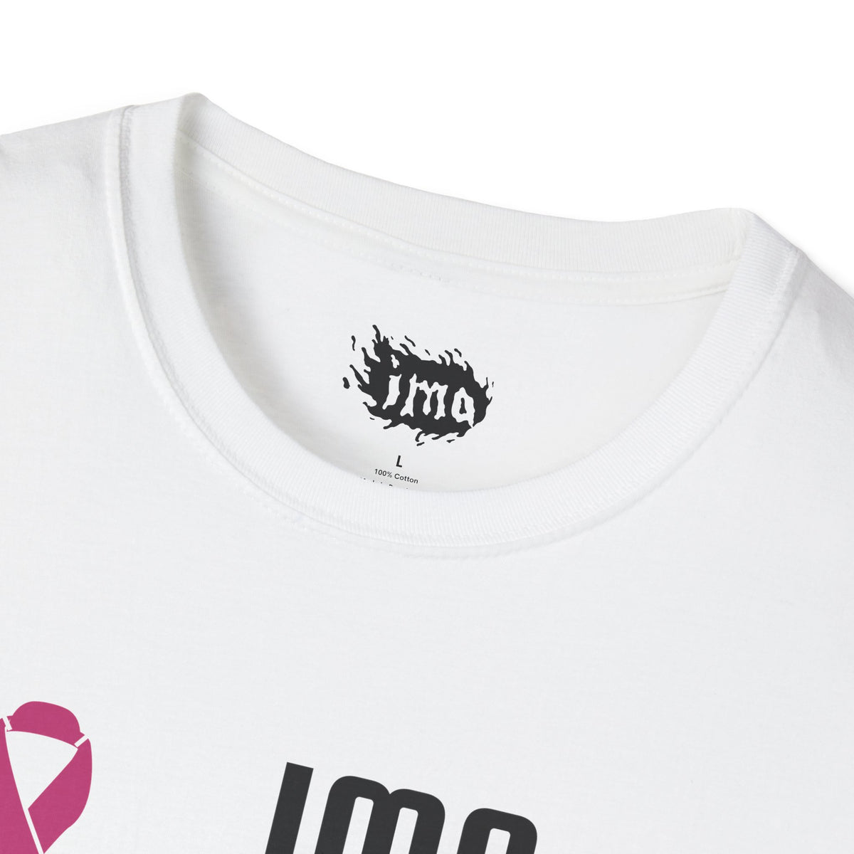 IMA Fighter – Pink Ribbon Unisex Tee – White/Light Pink
