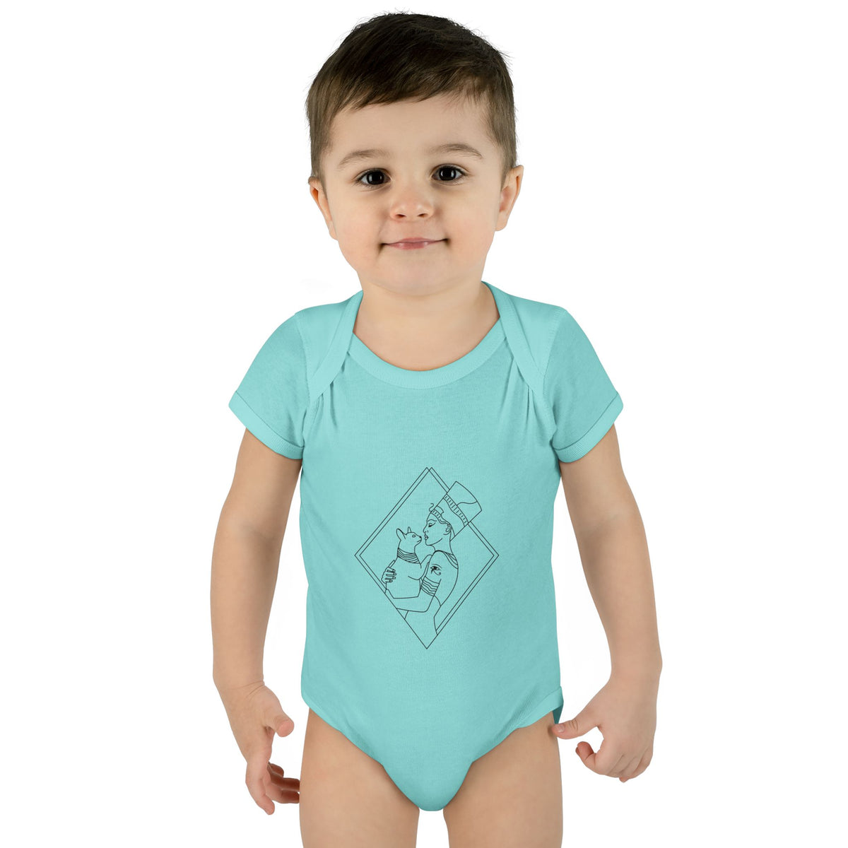 Cat Lady - Egyptian Queen - blk - Infant Baby Rib Bodysuit