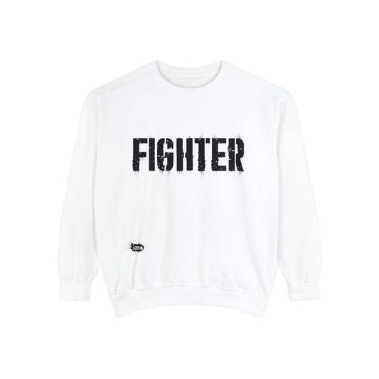 Fighter - blk txt - Unisex Garment-Dyed Sweatshirt