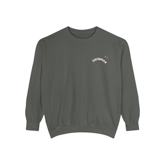Snowman - txt - Unisex Garment-Dyed Sweatshirt
