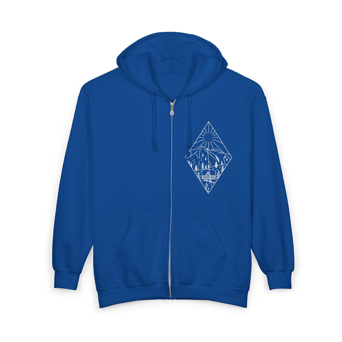 Chairlift - wht - Unisex Heavy Blend™ Full Zip Hooded Sweatshirt