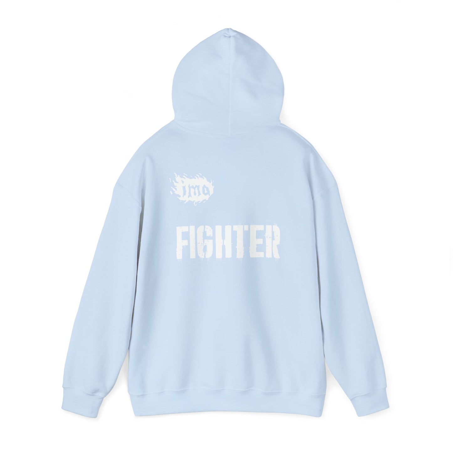 Fighter lrg - txt - wht - Unisex Heavy Blend™ Hooded Sweatshirt