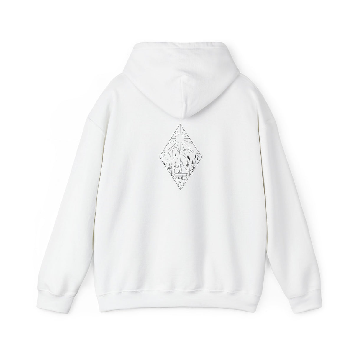 Chairlift - Black/White - Unisex Heavy Blend Hooded Sweatshirt