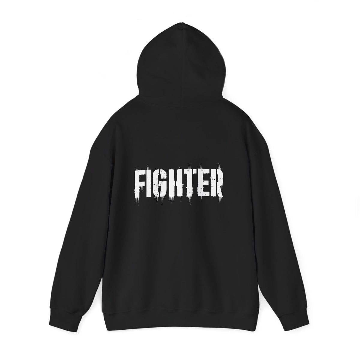 Fighter Text - Black/White - Unisex Heavy Blend Hooded Sweatshirt