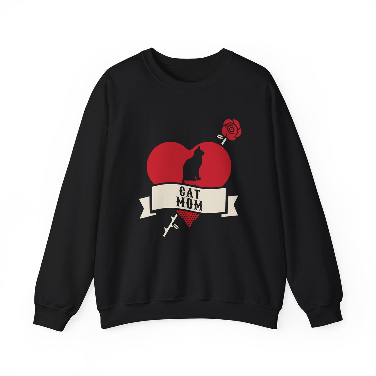 Cat Mom Tattoo Flash Crewneck Sweatshirt
