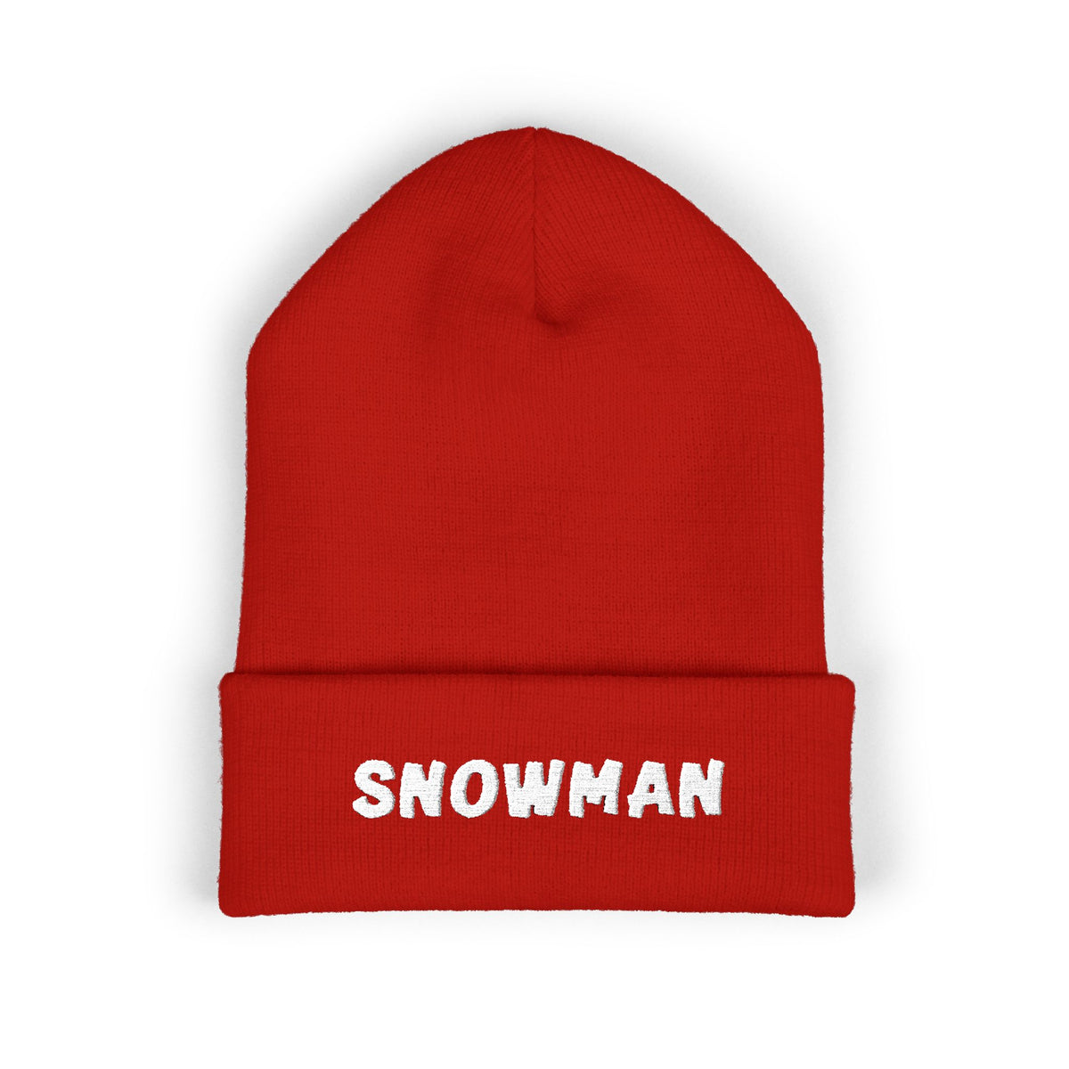 Snowman - Embroidered Cuffed Beanie