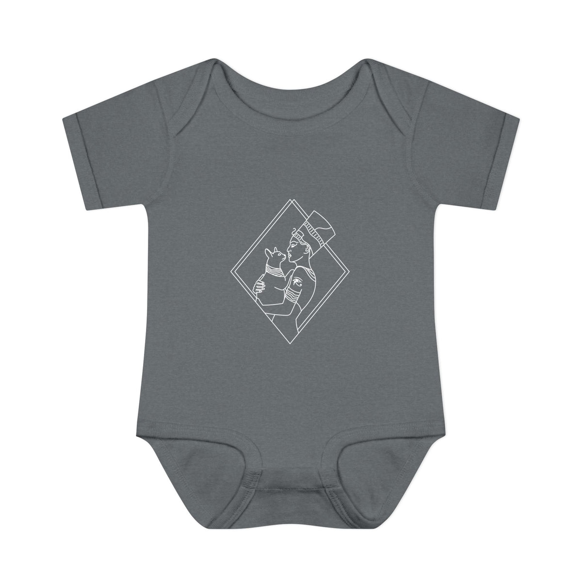 Cat Lady - Egyptian Queen - wht - Infant Baby Rib Bodysuit