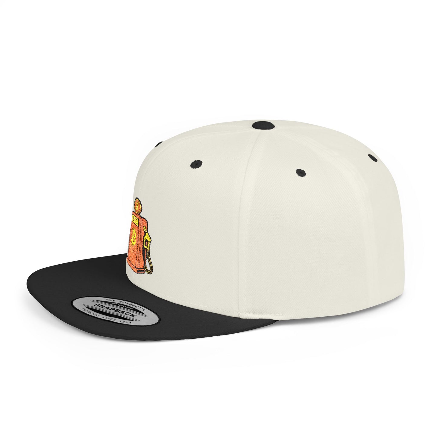 CRYPT-o-KEEPER - BTC gas- Flat Bill Snapback Cap | Trendy Hat for Outdoor Adventures, Western Events, Country Music Festivals, Everyday Style, Casual Wear