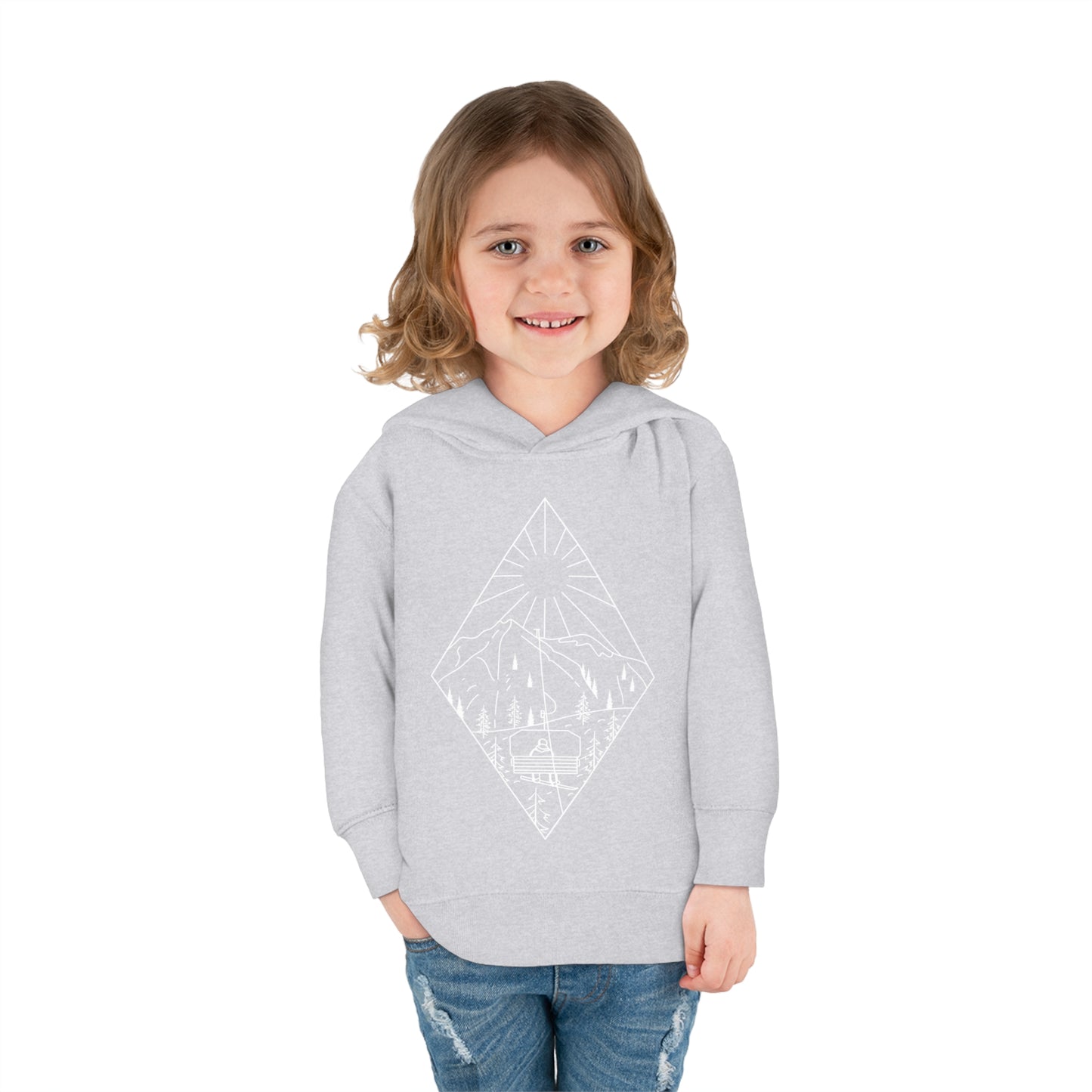 Snowboarder - wht - Toddler Pullover Fleece Hoodie