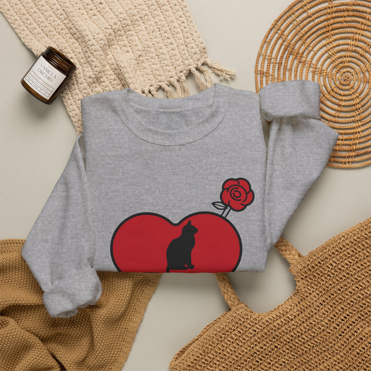 Cat Mom Tattoo Flash Crewneck Sweatshirt