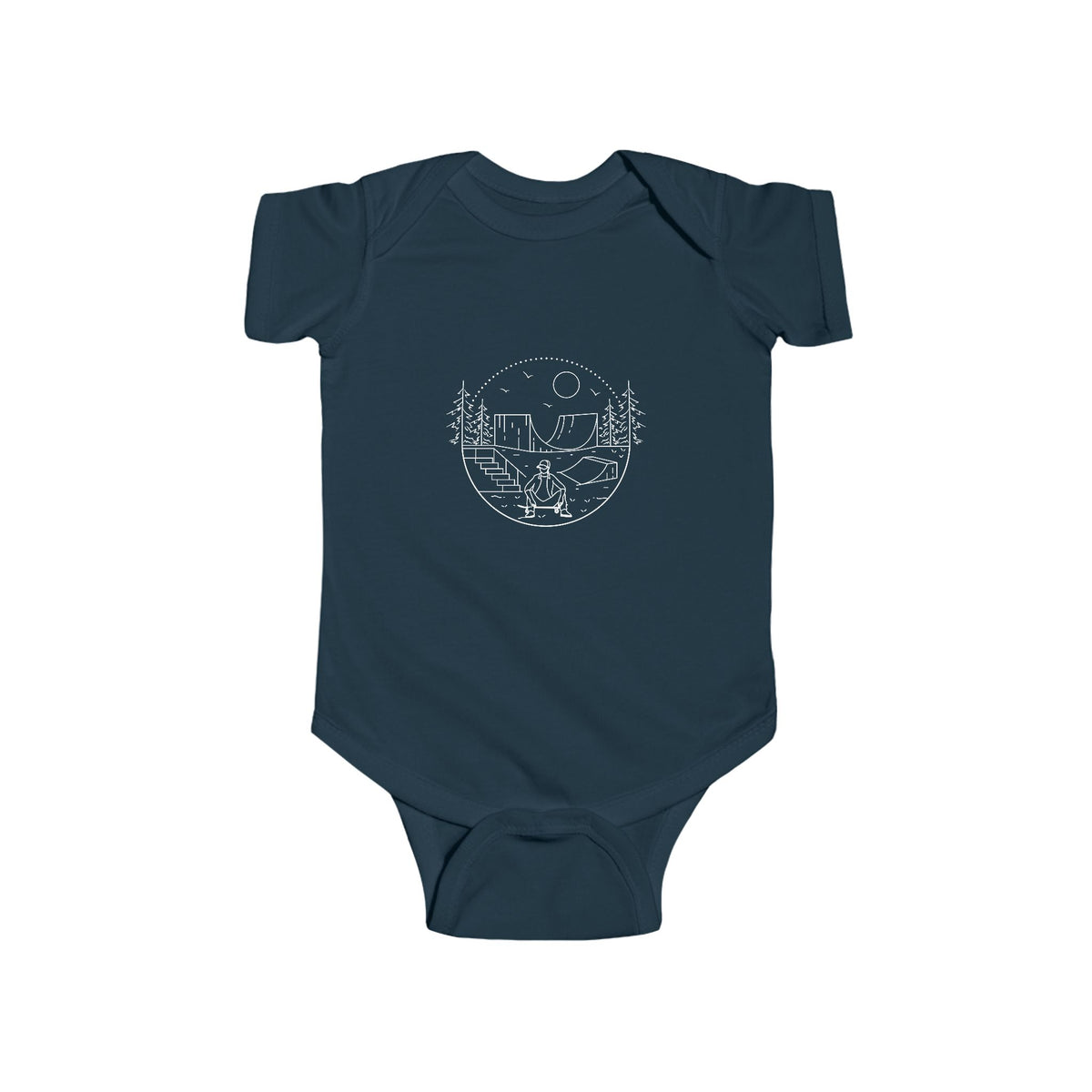 Skater - wht - Infant Fine Jersey Bodysuit