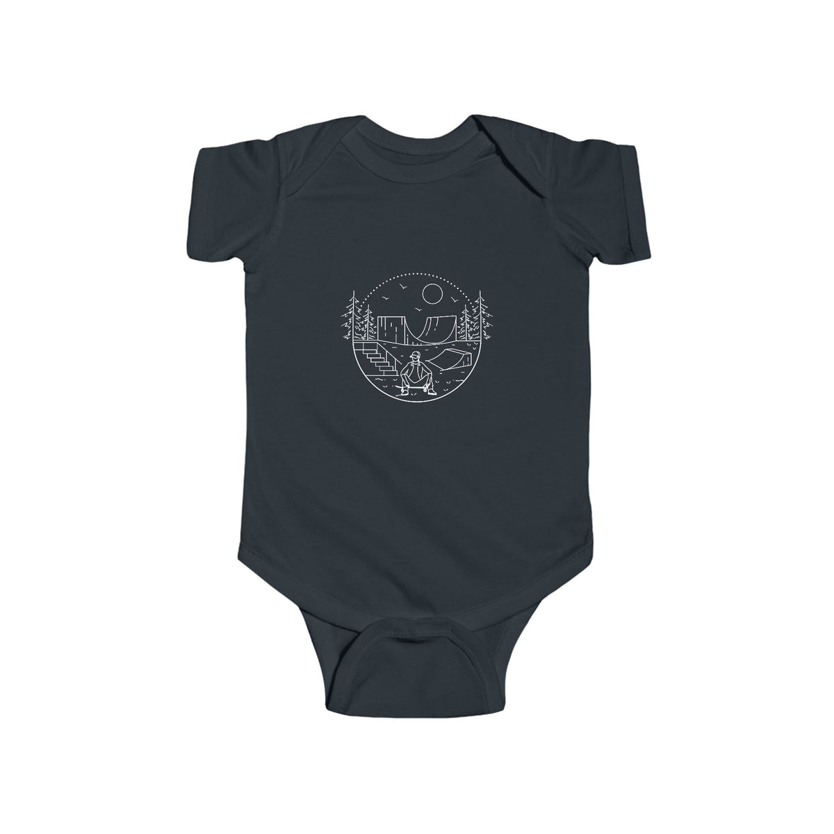 Skater - wht - Infant Fine Jersey Bodysuit
