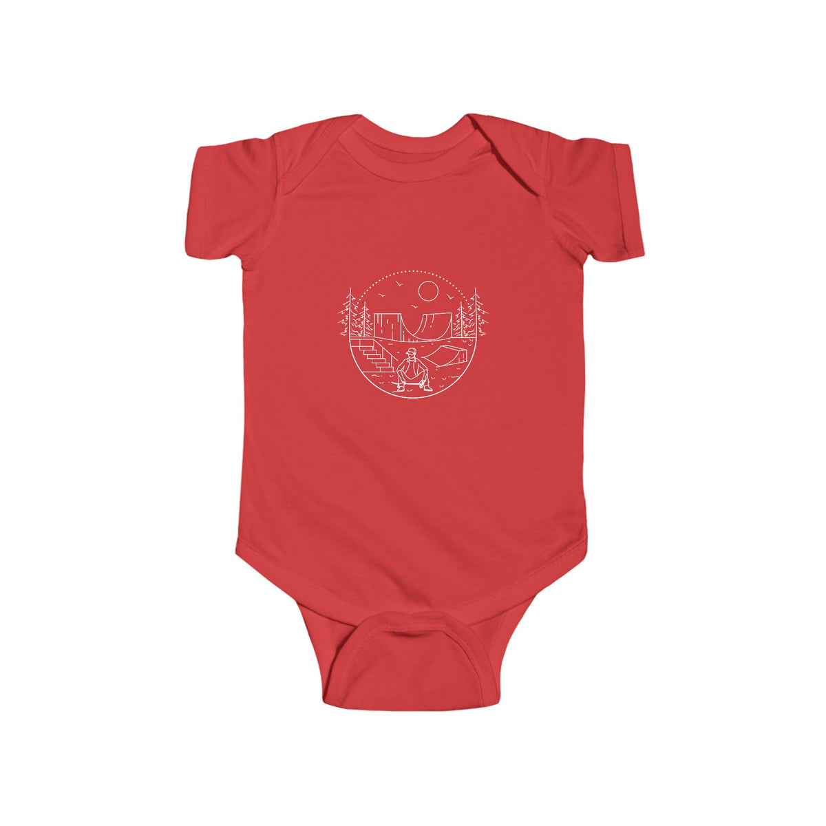Skater - wht - Infant Fine Jersey Bodysuit