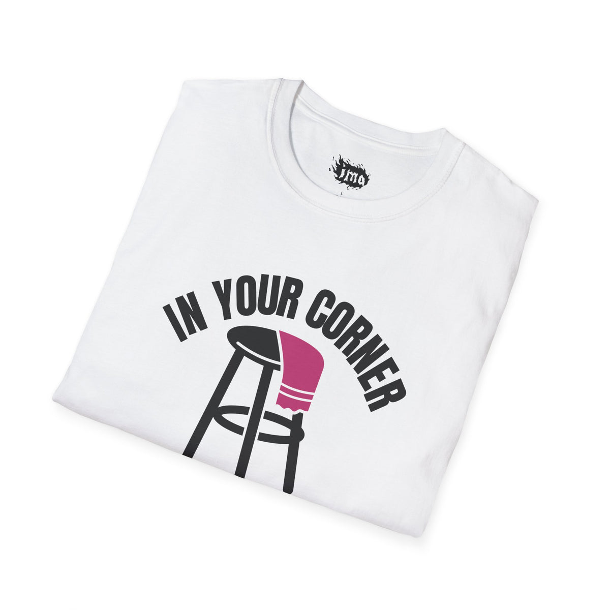 IMA Supporter – In Your Corner Unisex Tee – White/Light Pink