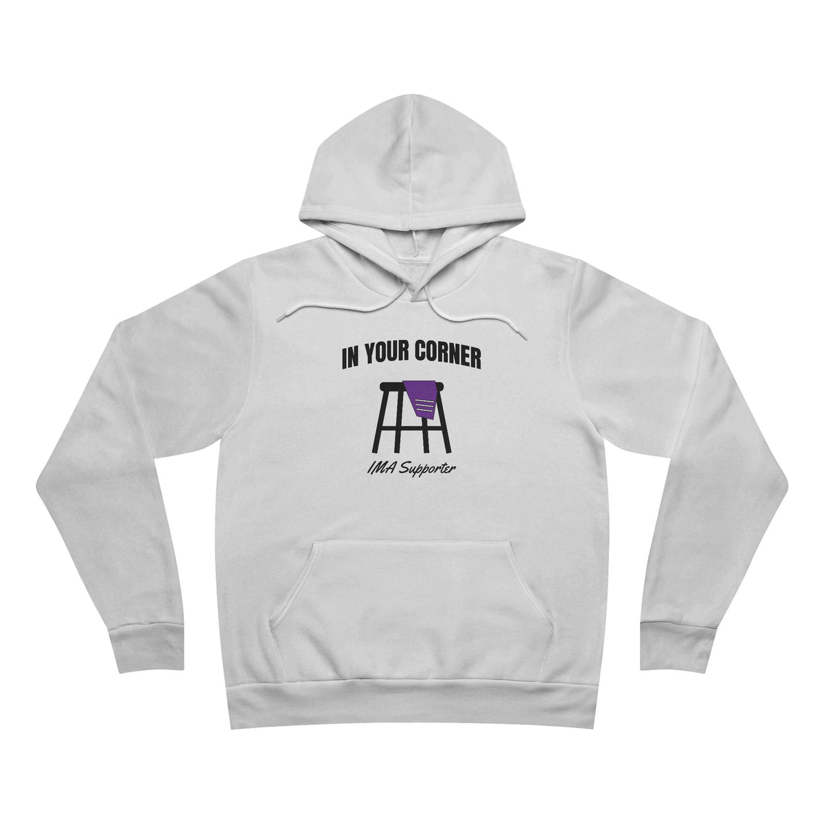 IMA Supporter – In Your Corner – Black/White – Purple Pancreatic Cancer Awareness Hoodie