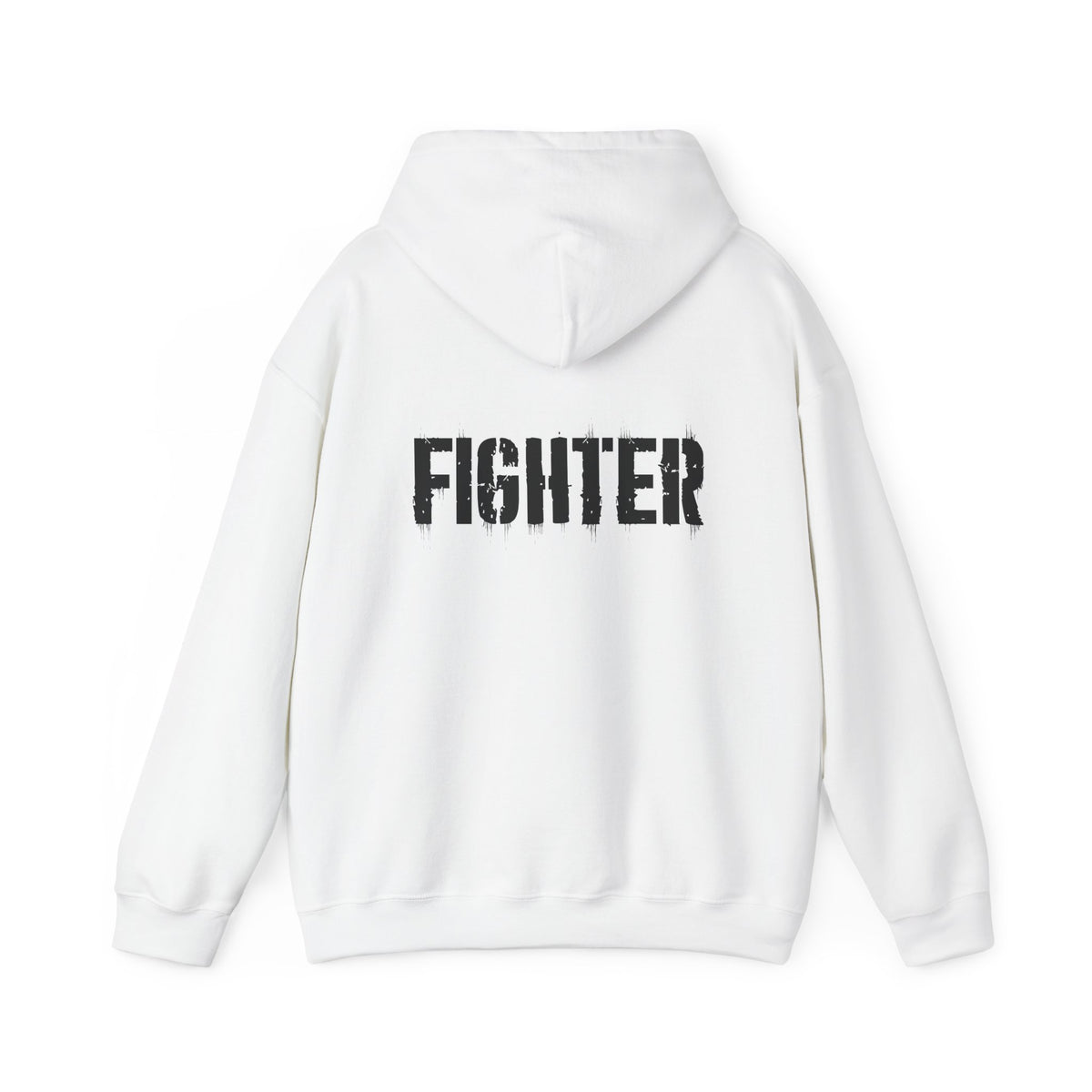 Fighter Text - Black/White - Unisex Heavy Blend Hooded Sweatshirt