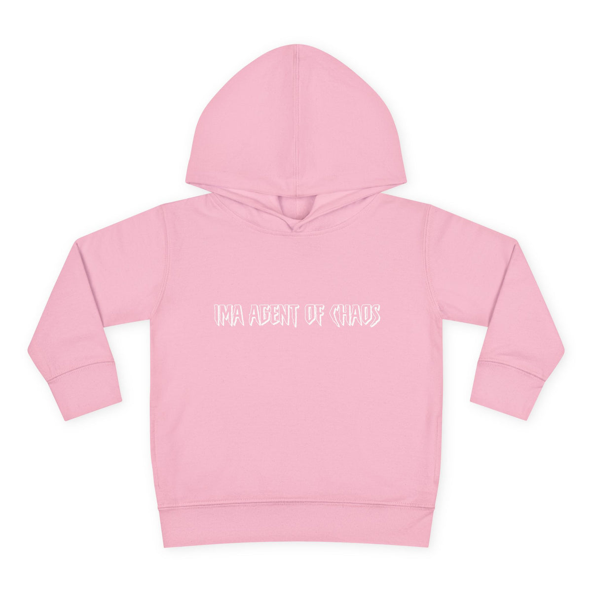 Agent of Chaos Toddler Fleece Hoodie - White Text